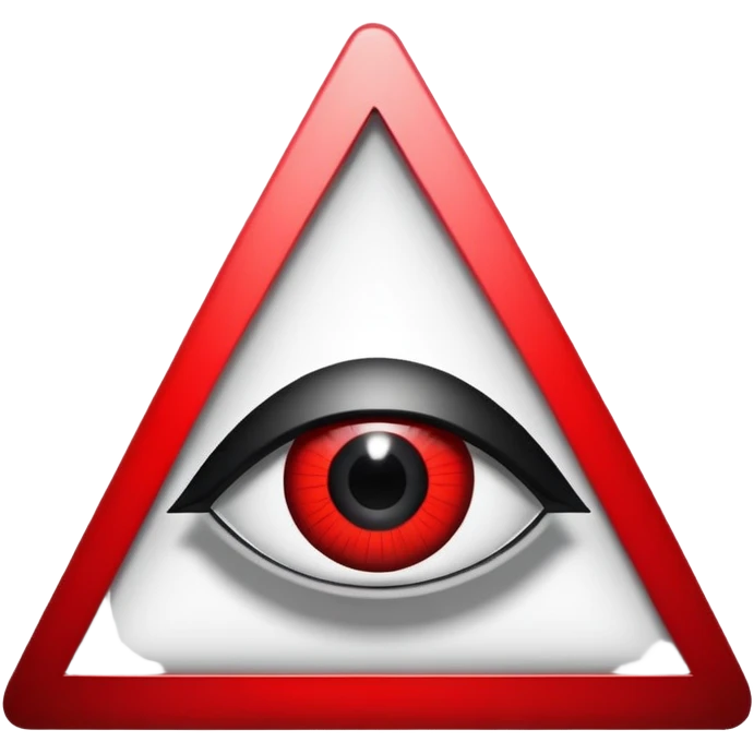 Illuminati triangle symbol with eye in center, black and red color scheme emoji