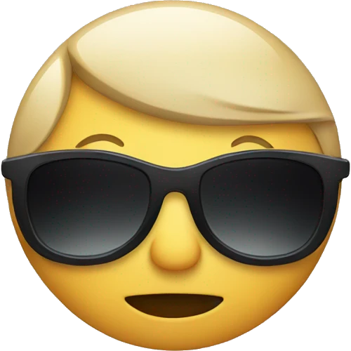 An embarrassed face with sunglasses down emoji
