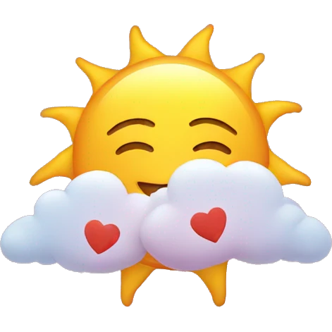 Sun with hearts emoji