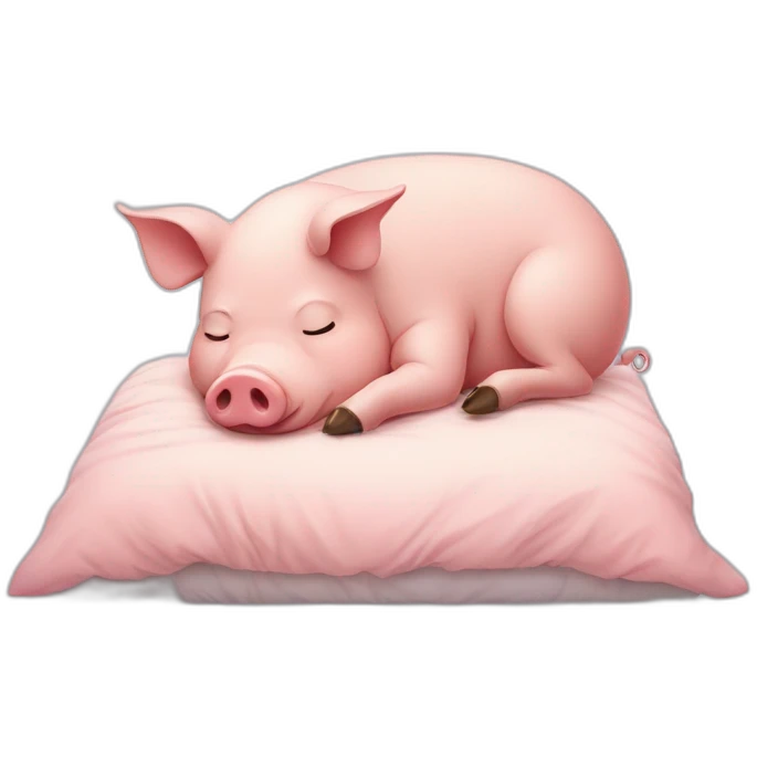 pig sleep on bed emoji