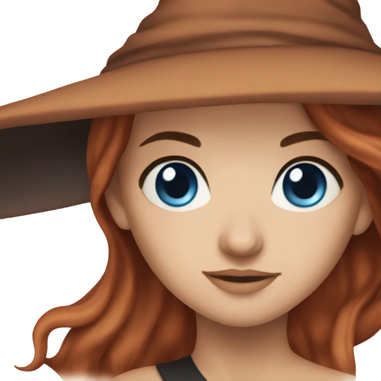 Witch blue eyes, auburn hair emoji