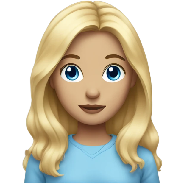 girl with blonde hair and blue eyes emoji
