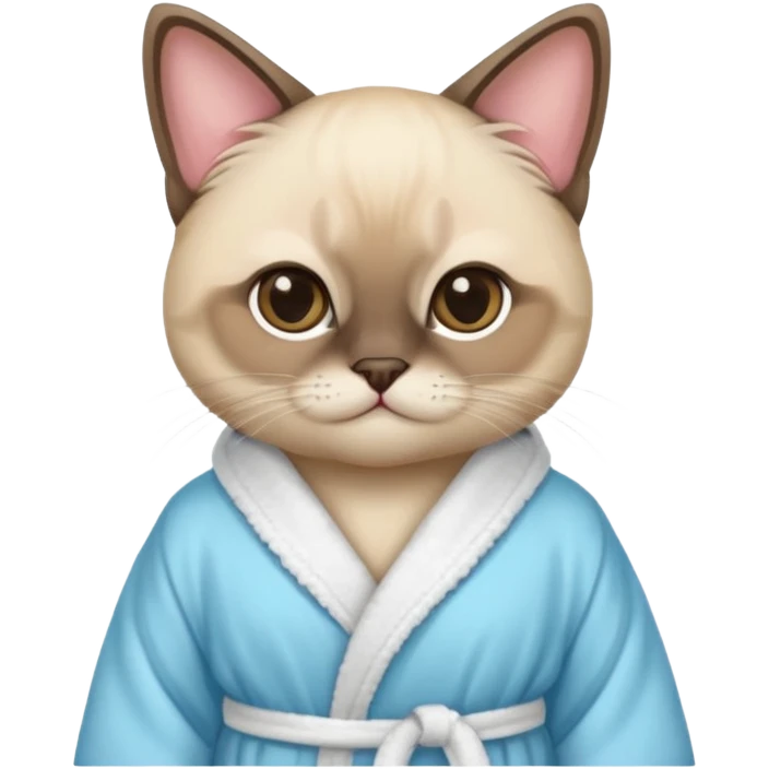 siamese cat with bathrope emoji