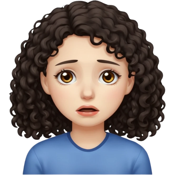 ragazza capelli ricci mori  piange emoji