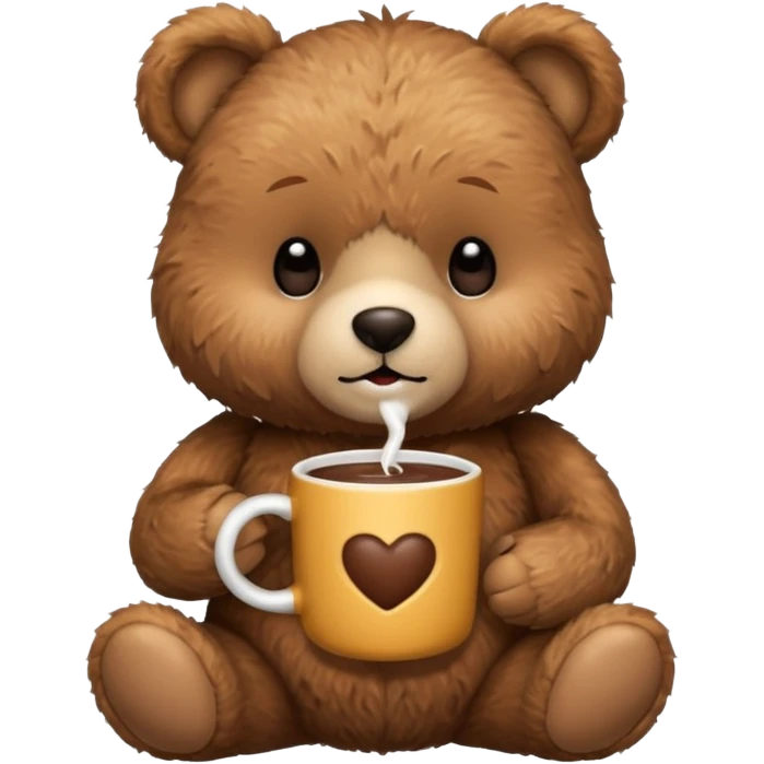Teddy bear drinking hot chocolate  emoji