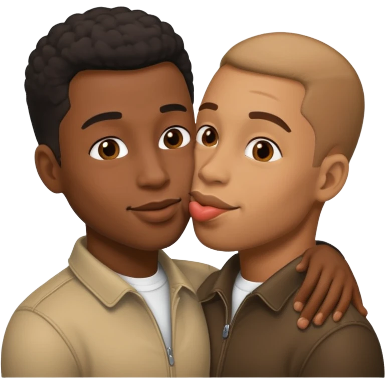 2 black guys kissing emoji