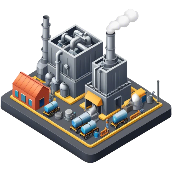 isometric foundry, factory emoji