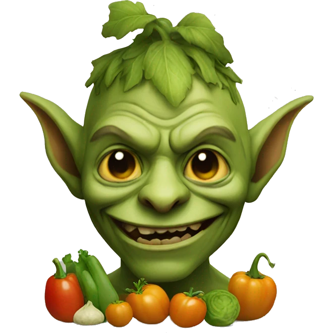 A goblin made out of vegetables emoji
