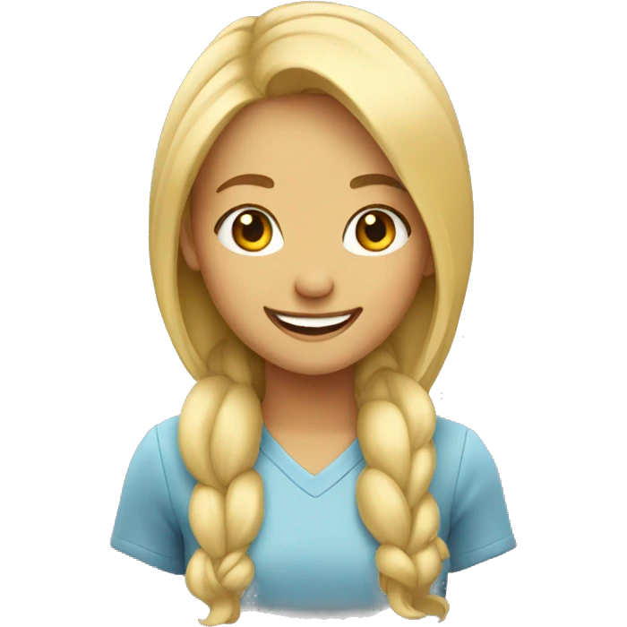 smiling girl with blonde hair emoji
