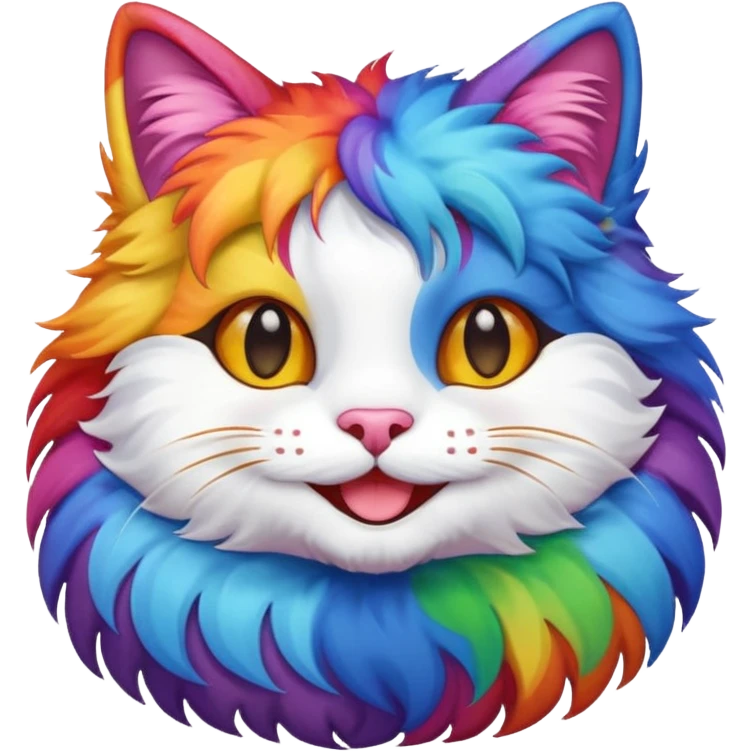 Rainbow cat smiling emoji