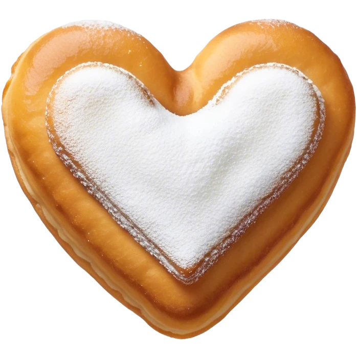 Heart-shaped beignet emoji