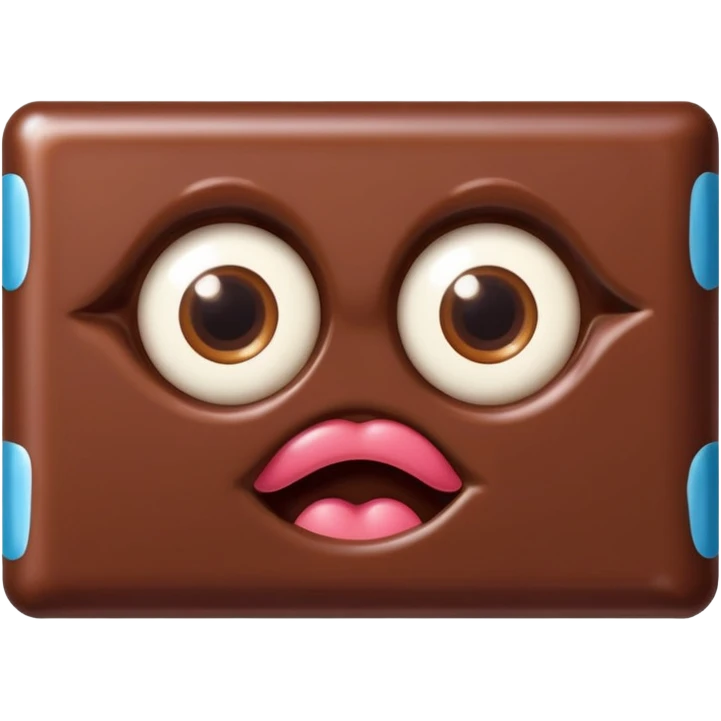  chcolorful ocolate bar with eyes and mouth looking at the camera emoji