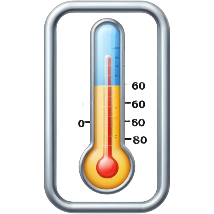 A thermometer at 0 degrees . emoji