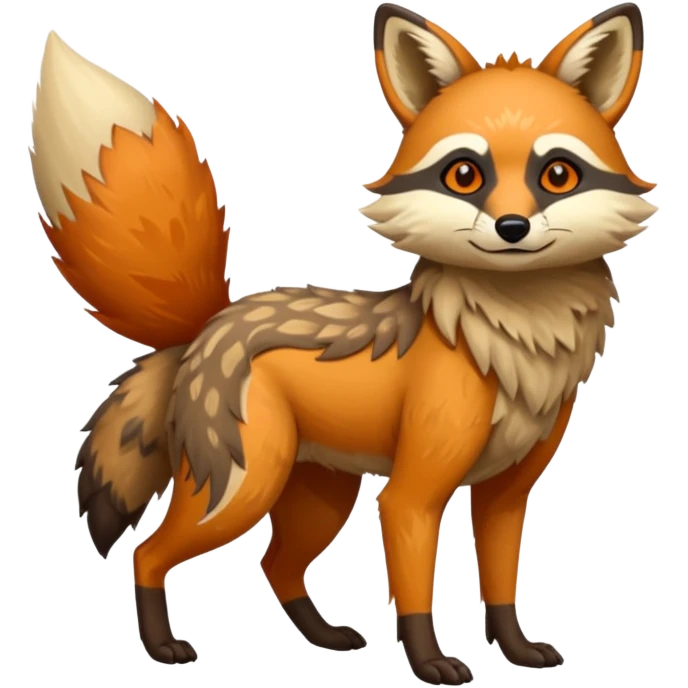 fantasy-tanuki-jackal-Coyote-marsupial-fursona-hybrid animal creature full body with intricate markings  emoji