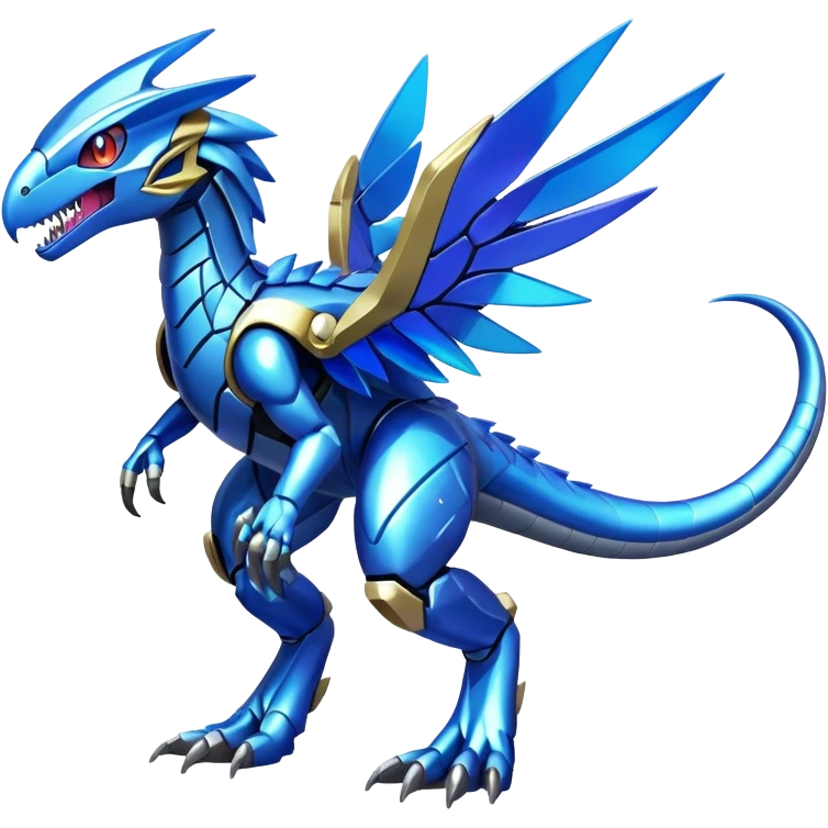 Shiny Futuristic Celestial Fakemon-Pokemon-Digimon-Spectrobes-Raptor-fusion, full body emoji