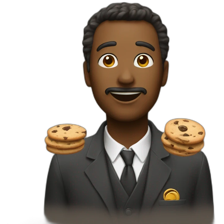 Un monsieur qui mange des cookies  emoji