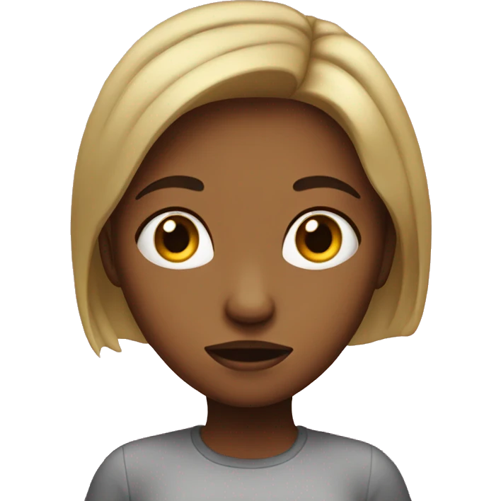 The girl has a face of uncertainty emoji