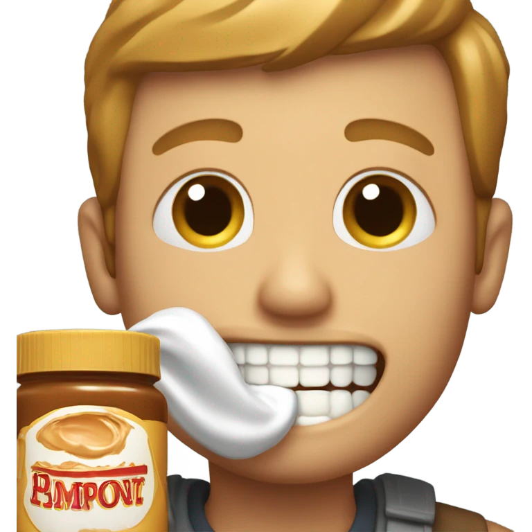 White guy with buck teeth peanut butter emoji