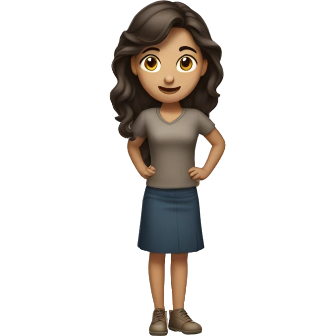 Brunette girl shaking head  emoji