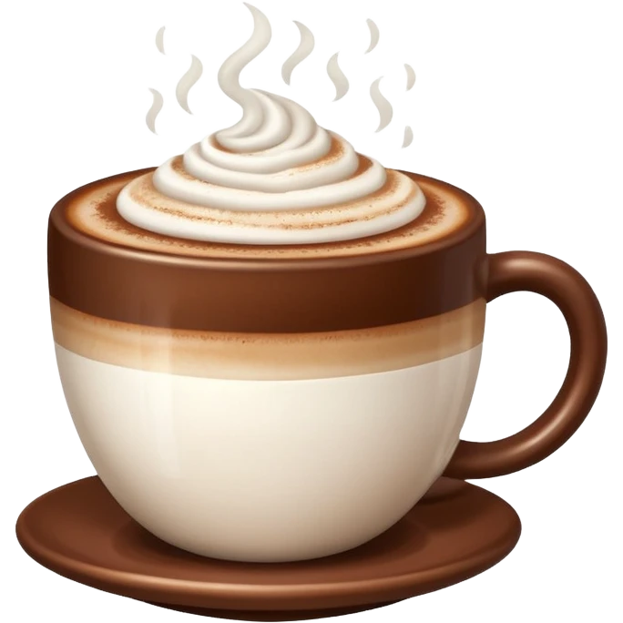 Cappuccino with frothy milk and a sprinkle of cocoa on top emoji