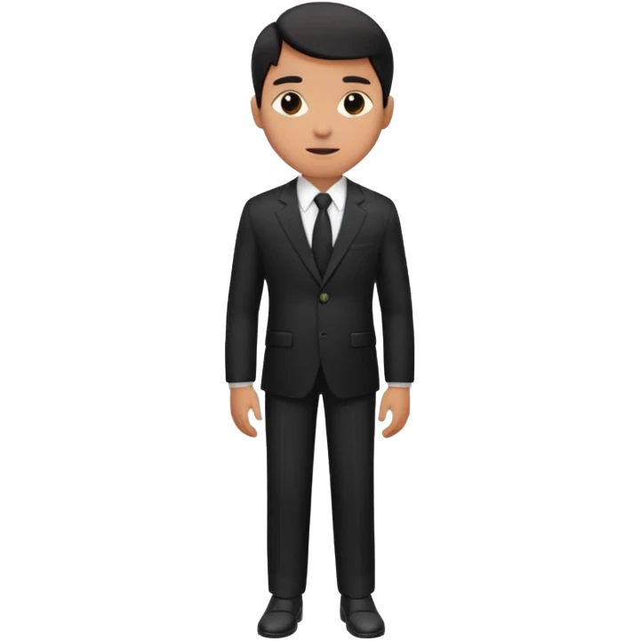 Чёрный деловой костюм, на чорном фоне emoji