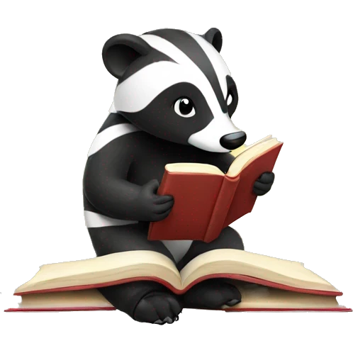 Badger reading a book emoji
