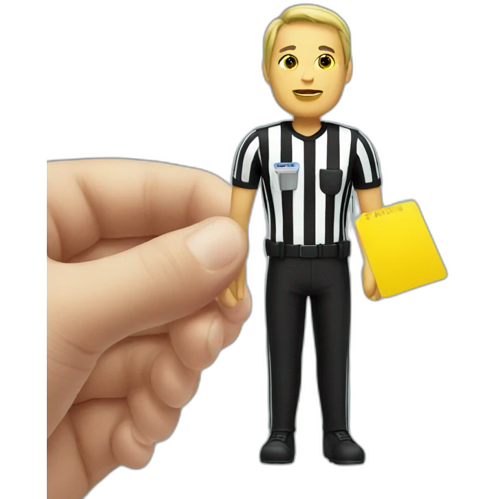 referee holding yellow card emoji