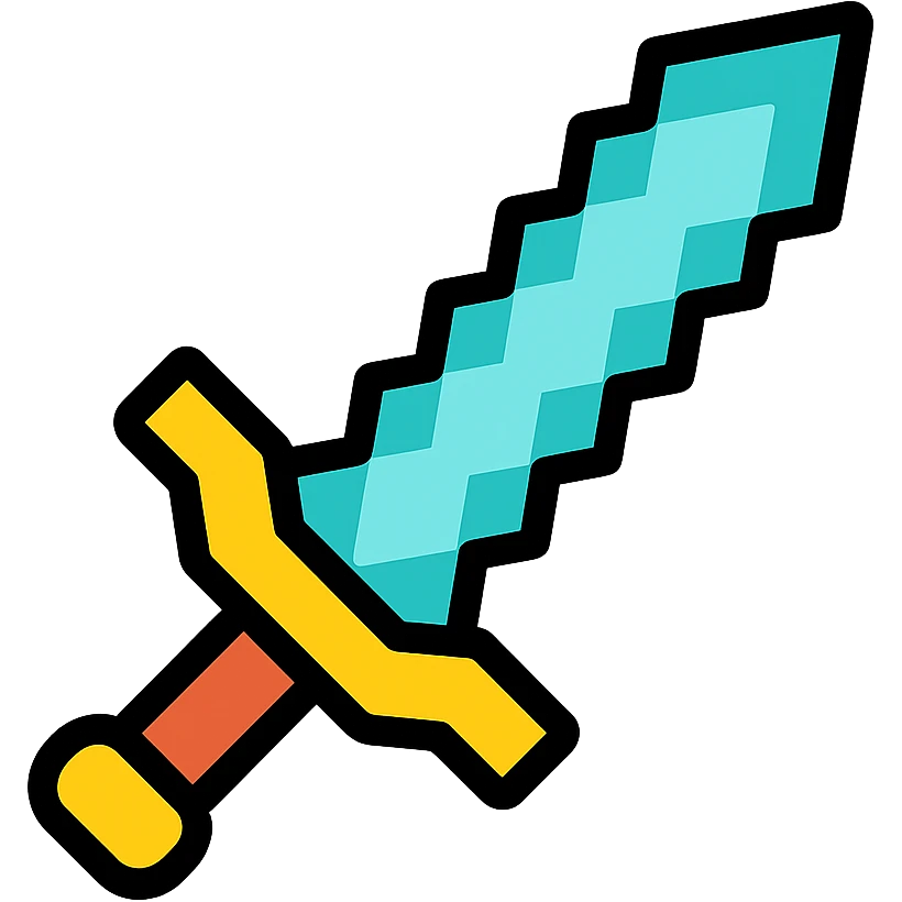 colored diamond sword icon inspired by video games emoji