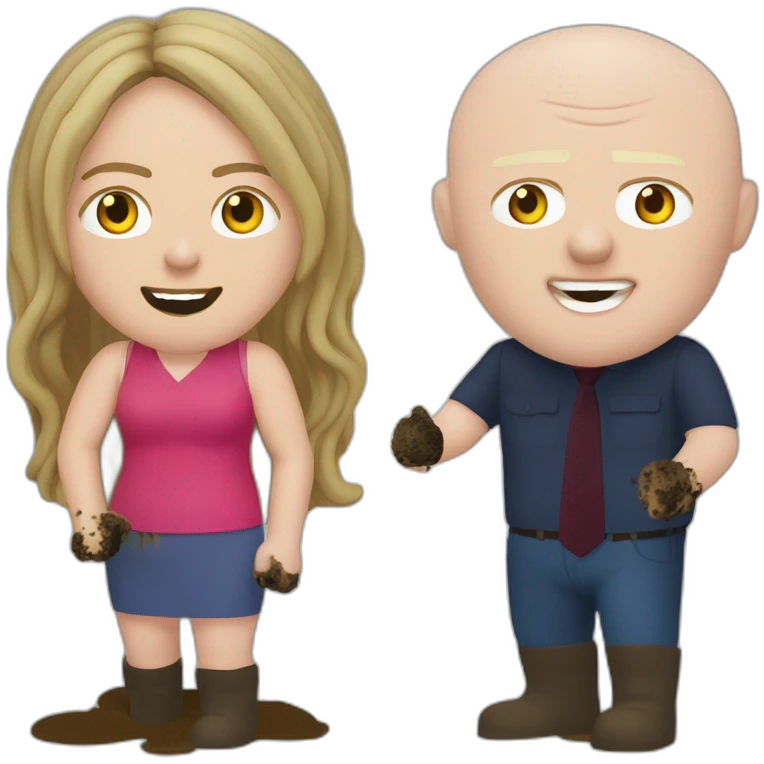 Victoria Coren-Mitchell and Phil Mitchell mud fight emoji