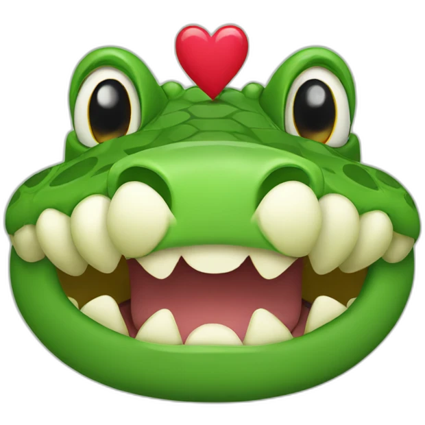 crocodile with hearts instead of eyes emoji