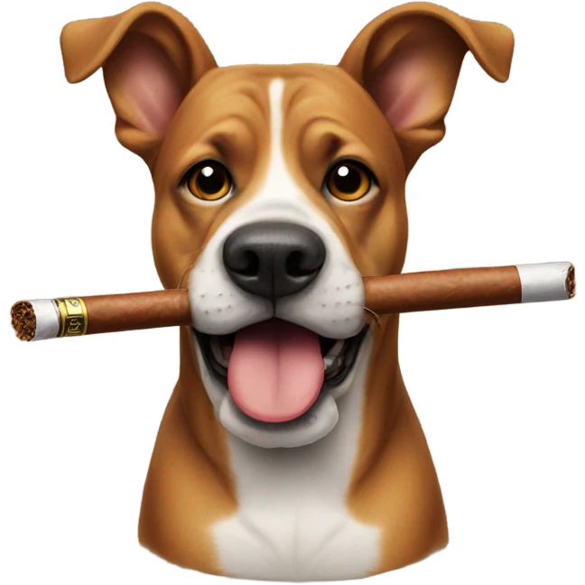 Dog with a cigar emoji