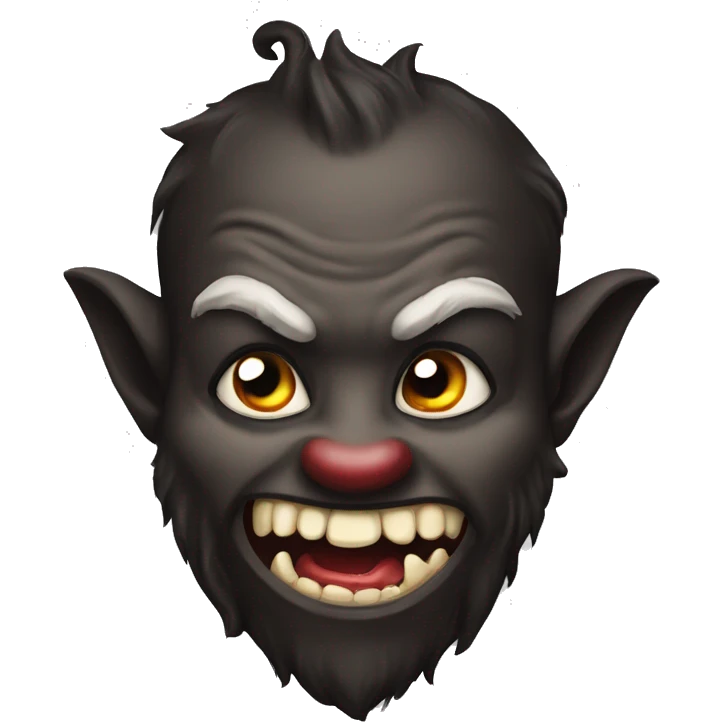 Krampus with his tongue out emoji