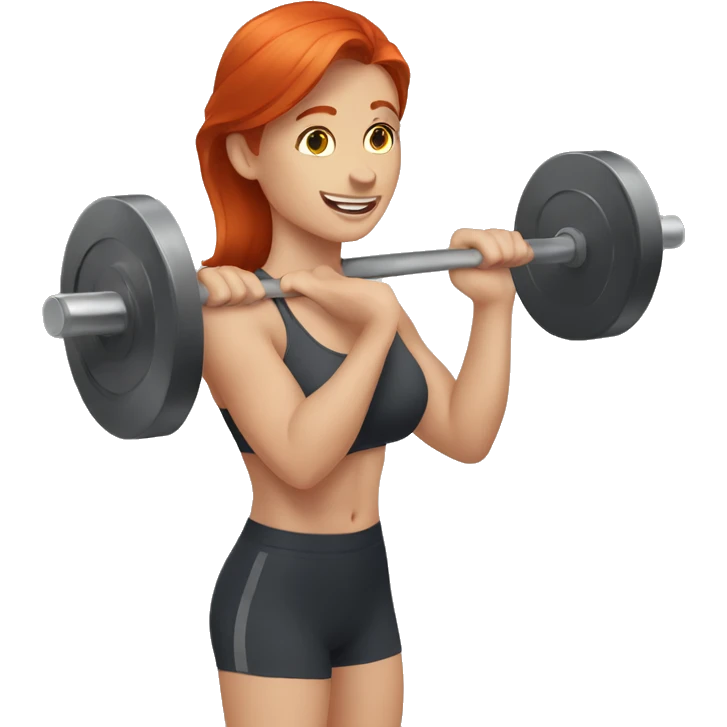 redhead lifting weights emoji