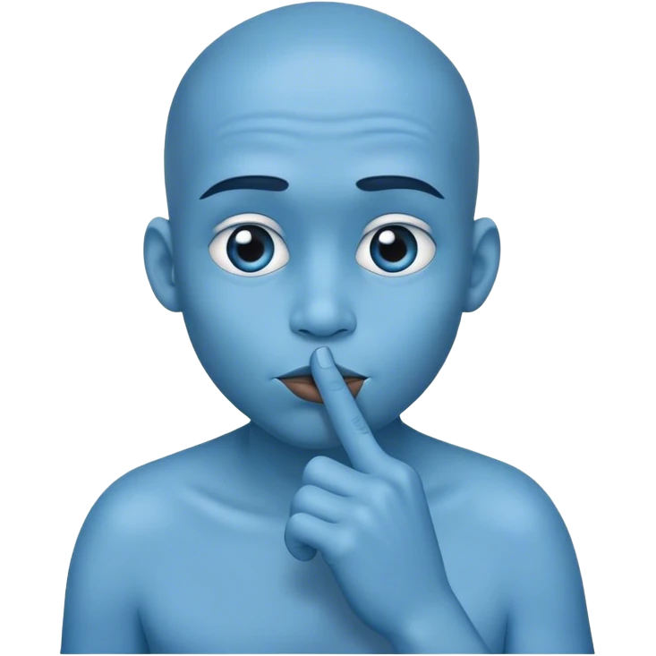 Tête bleu qui fait chut  emoji