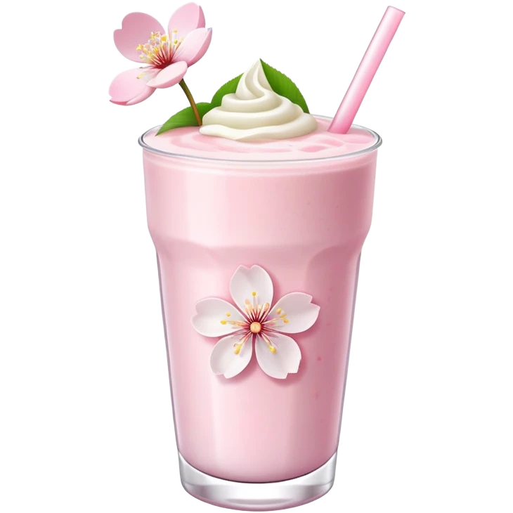 Cute Pastel pink and white Cherry Blossom Sakura Smoothie emoji