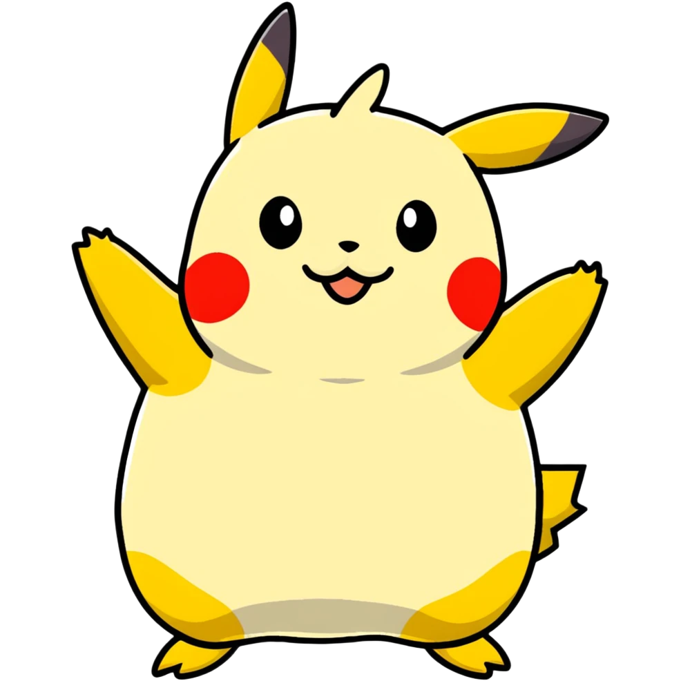 pudgy Pikachu with cartoon spots emoji