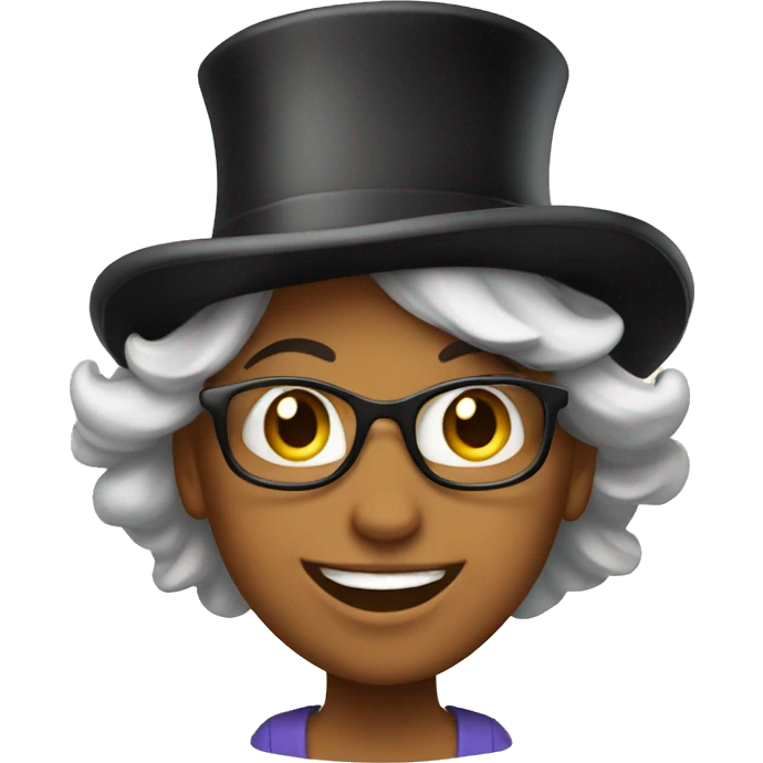 happy woman with tophat emoji