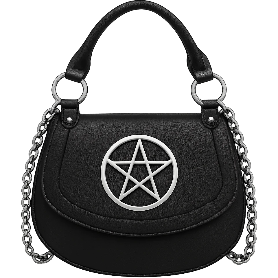 Back white goth purse without background emoji