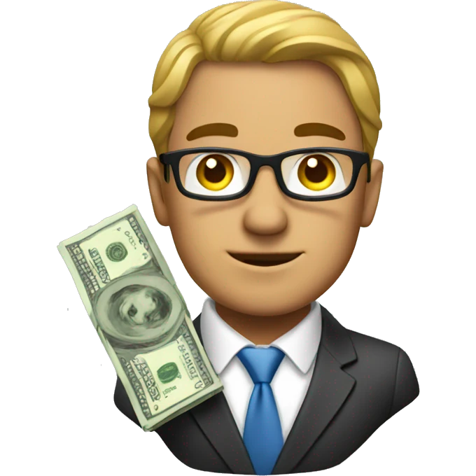 businessman with money emoji
