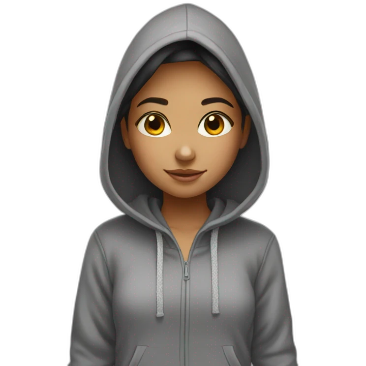 cute girl with hoodie  emoji