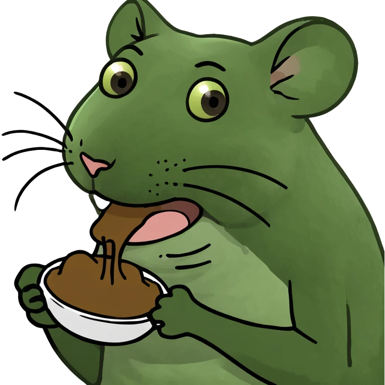 Rat eating a mole emoji