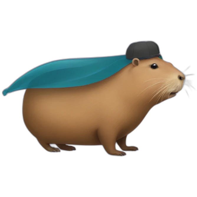 Capybara on whale emoji