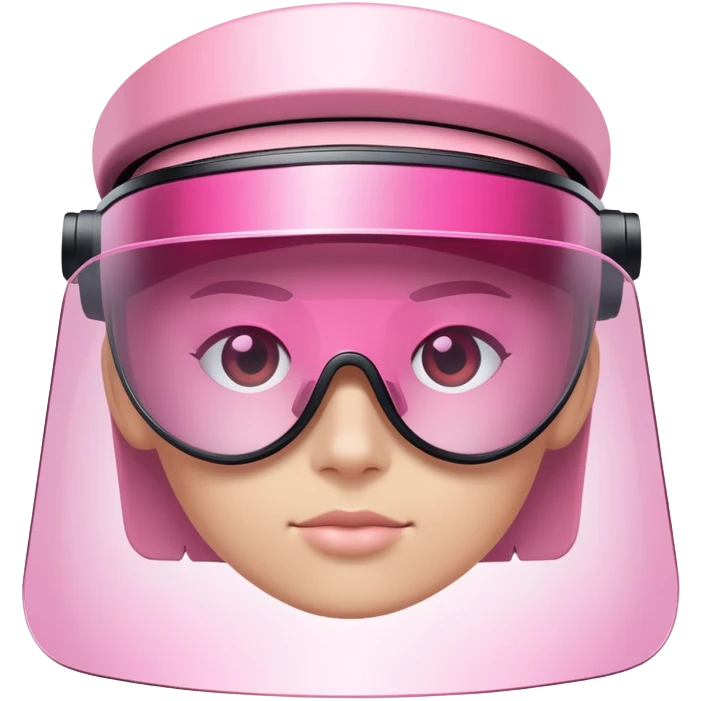 pink tinted shield visor glasses, frameless Y2K style, one continuous lens emoji