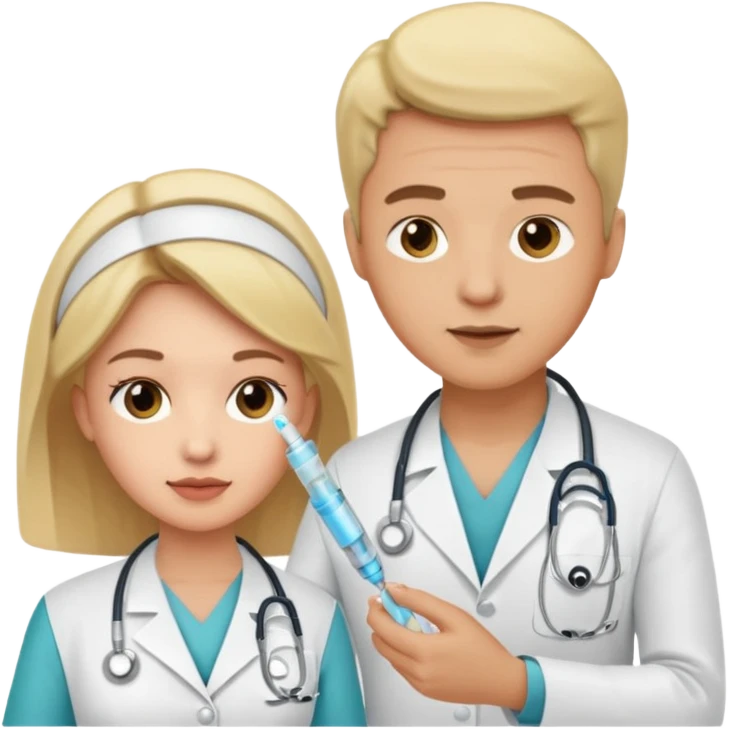 Doctor give nurse an injection  emoji