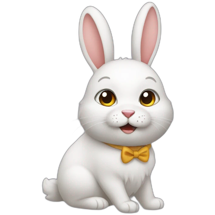 Chat qui joue avec un lapin emoji