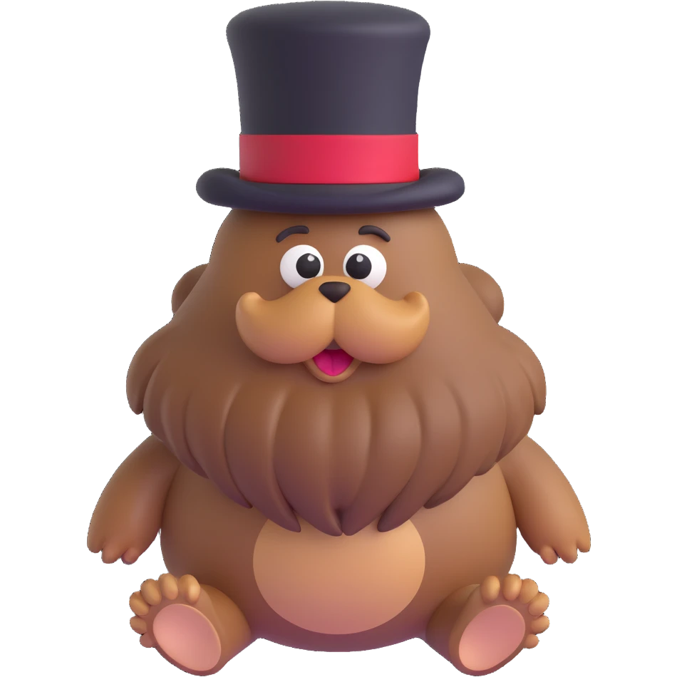 a playful and cartoonish piece of poo with a top hat on its head and long brown hair emoji