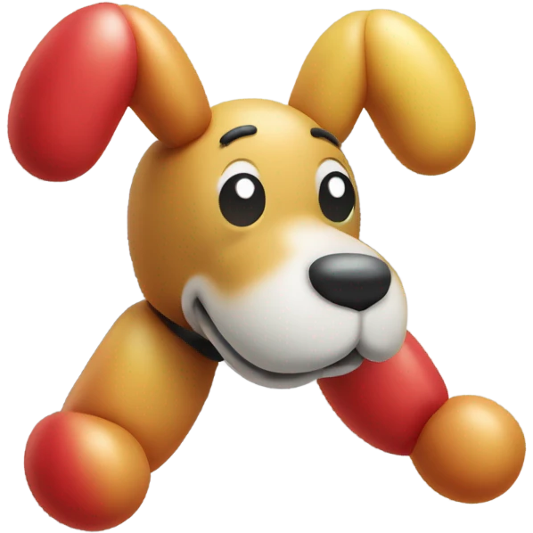 Simple classic balloon dog made from a balloon emoji