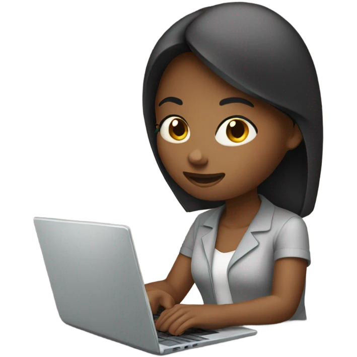 Girl working with a laptop emoji