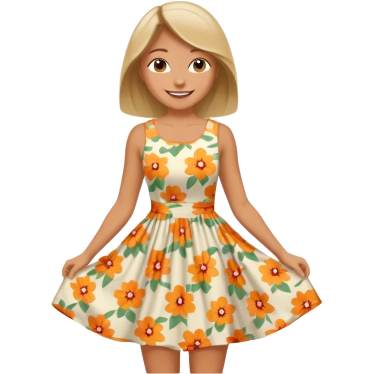 Woman Twirl summer circle dress emoji