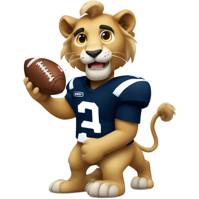 nittany lion holding a football emoji